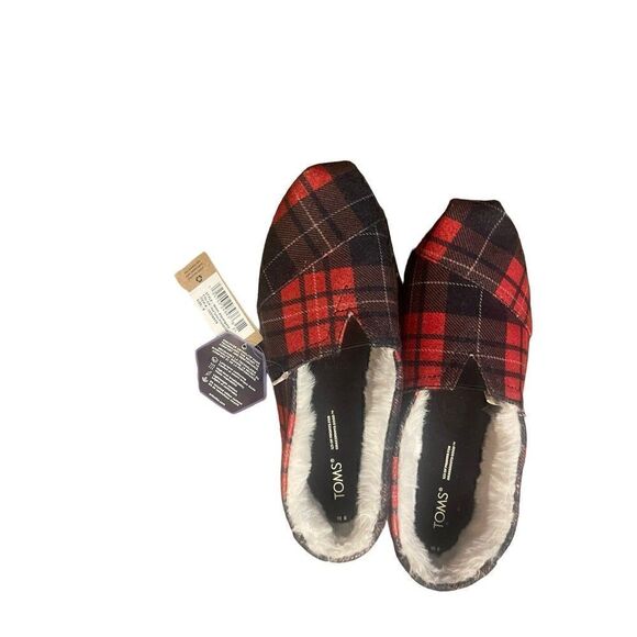 TOMS Womens Alpargata Cozy Slip On Flats Casual - Multi | Red - Size 8 - Picture 5 of 6